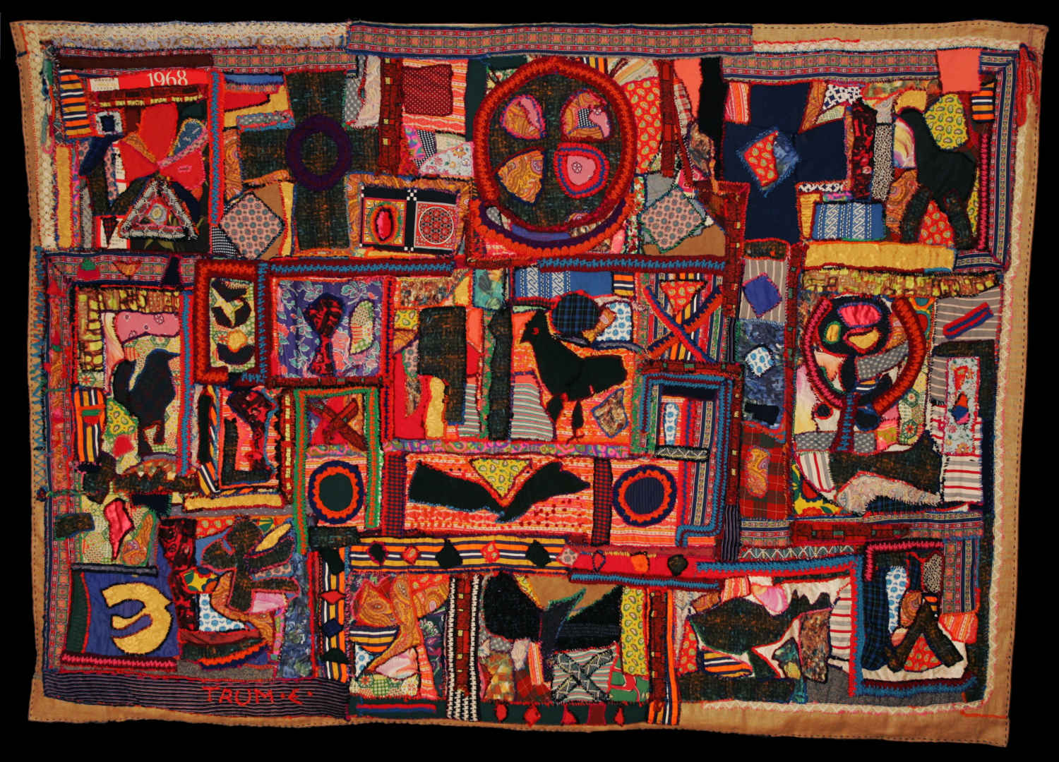 Erwin Trum - 1968 - Patchwork Tissus/Laine - 275x200 cm Erwin Trum - 1968 - Patchwork Tissus/Laine - 275x200 cm